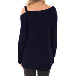Women Long Sleeve Oblique Shoulder Vegan Powered by Plants