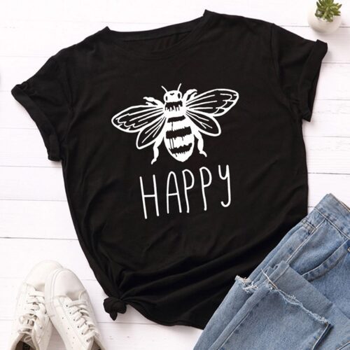 Vegan Bee Happy T-shirt