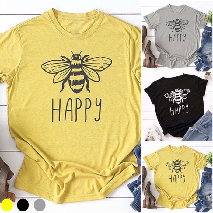 Vegan Bee Happy T-shirt