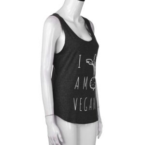Women Sleeveless Vegan Letter Pullover Clothes