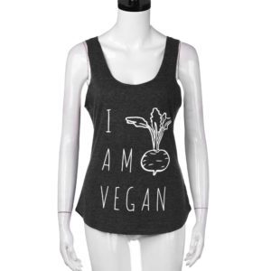 Women Sleeveless Vegan Letter Pullover Clothes
